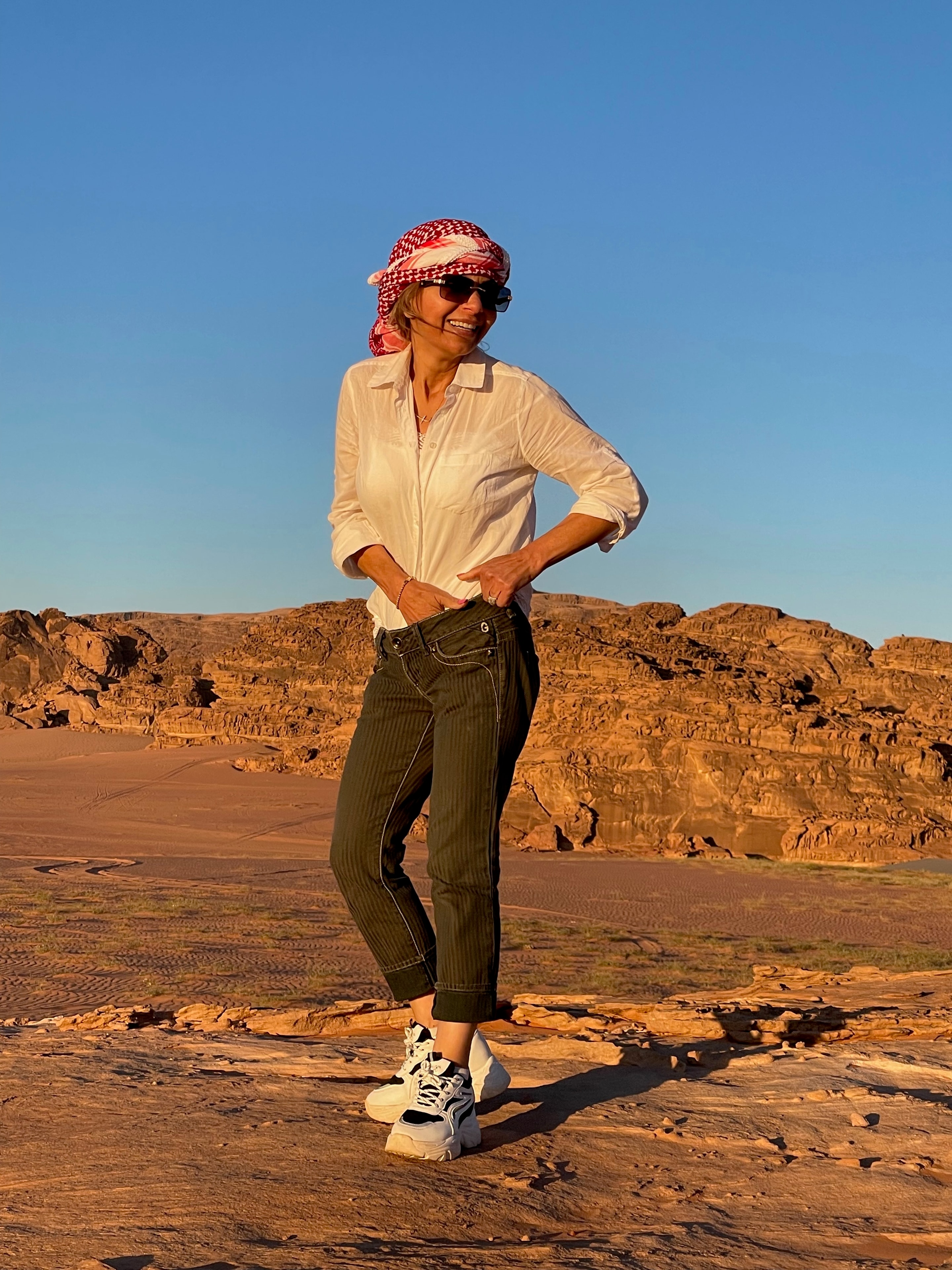 Violette Abawi in Wadi Rum, Jordan